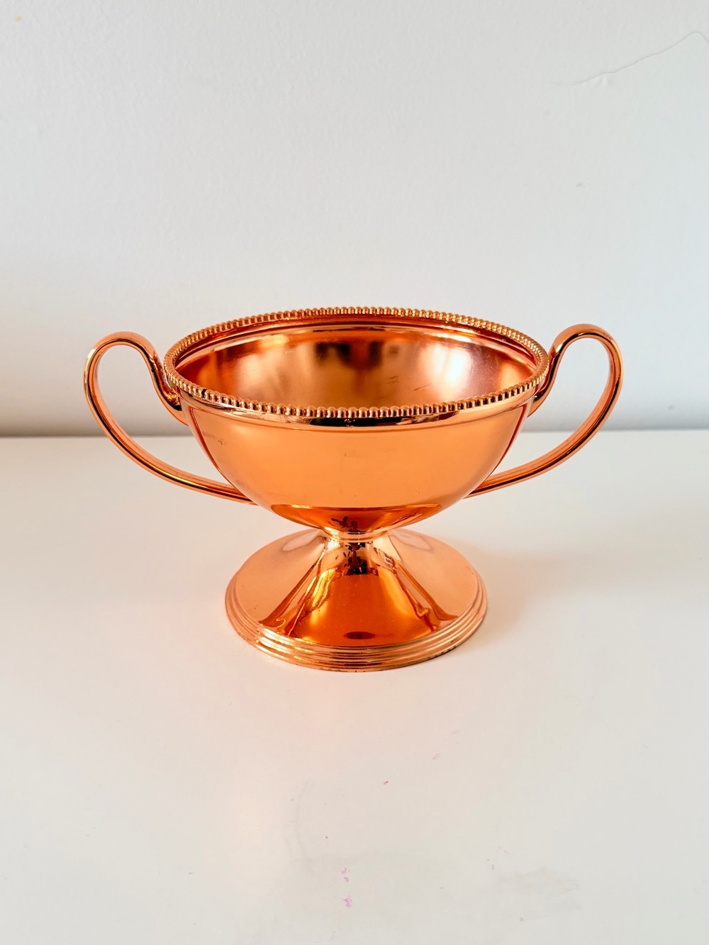 Copper Two-Handled Pedestal Bowl